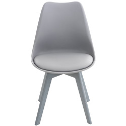 Lot de 4 chaises en plastique Linares, gris/gris