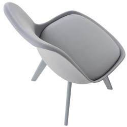 Lot de 4 chaises en plastique Linares, gris/gris