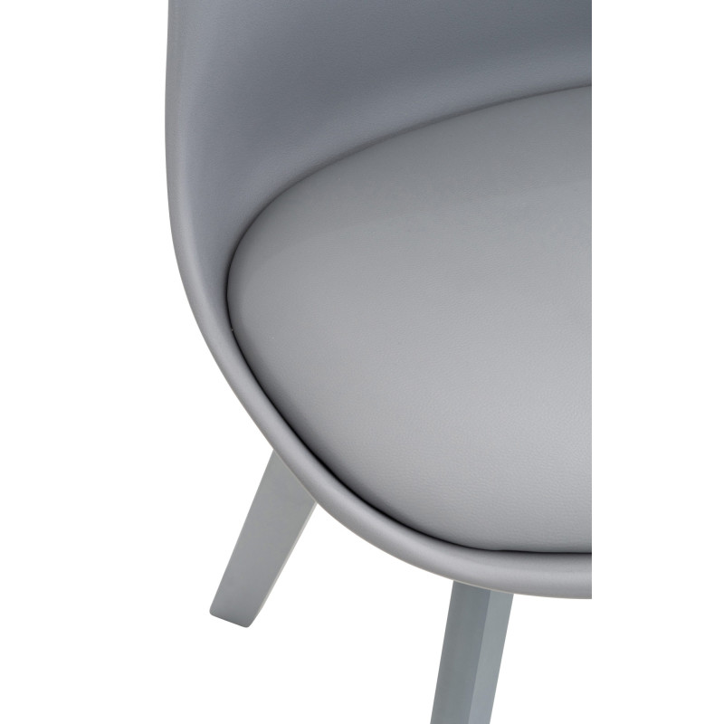 Ensemble de 4 chaises Linares en plastique gris/gris