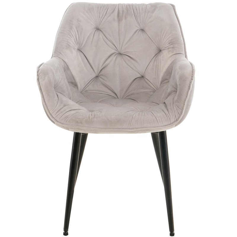 Fauteuil Tanna, velours gris
