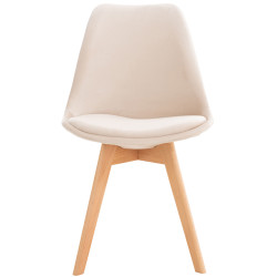 Ensemble de 4 chaises Linares en velours beige