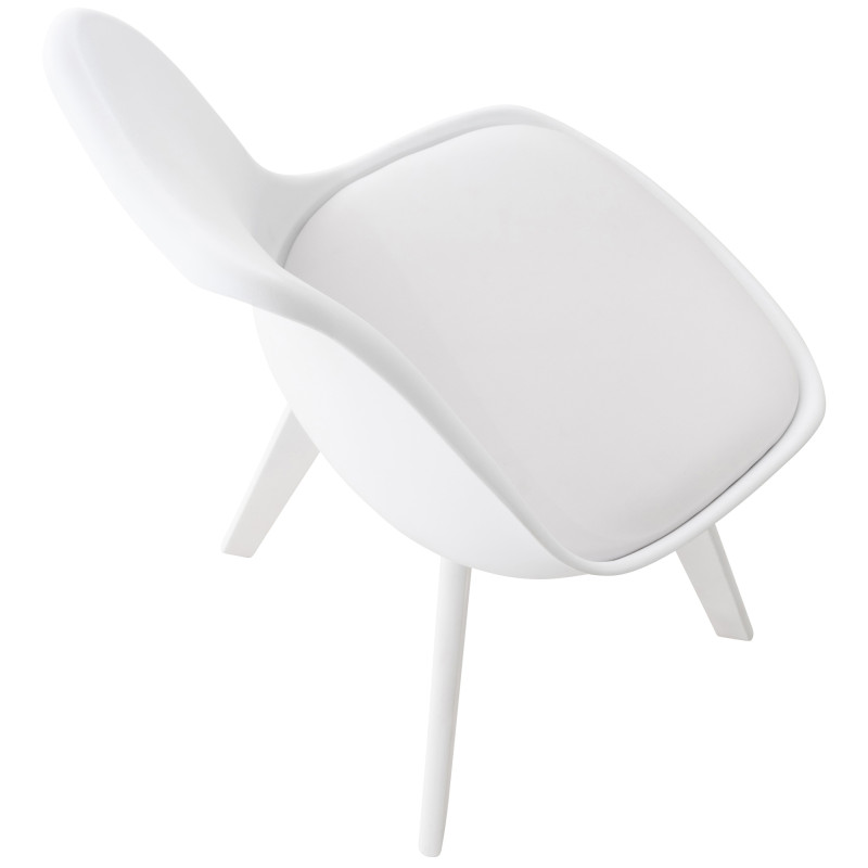 Ensemble de 4 chaises Linares en plastique blanc/blanc