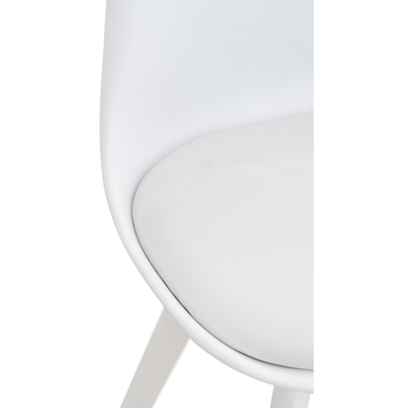 Ensemble de 4 chaises Linares en plastique blanc/blanc