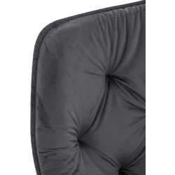 Fauteuil Tanna, velours, gris foncé