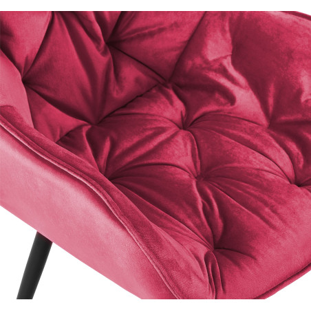 Chaise Tanna en velours rouge
