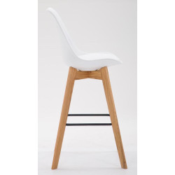 Lot de 2 tabourets de bar Metz plastique natura blanc