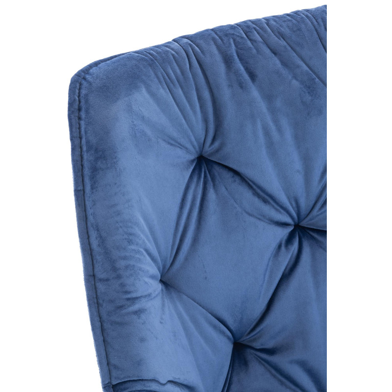 Fauteuil Tanna, velours, bleu