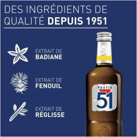 Pastis 51 - Apéritif anisé - Pastis de Marseille - 45,0% Vol. - 450cl