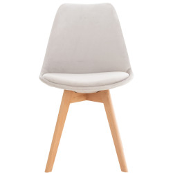 Ensemble de 4 chaises Linares en velours gris clair