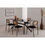 Table Onex 81A - 180 x 75 x 90 cm - Décor ardoise foncé / noir - 8 personnes