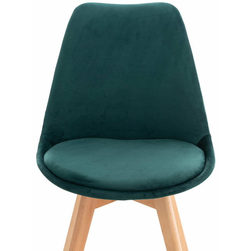 Ensemble de 4 chaises Linares en velours vert