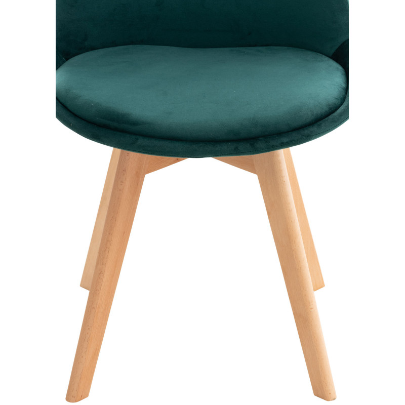 Ensemble de 4 chaises Linares en velours vert