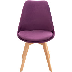 Ensemble de 4 chaises Linares en velours violet