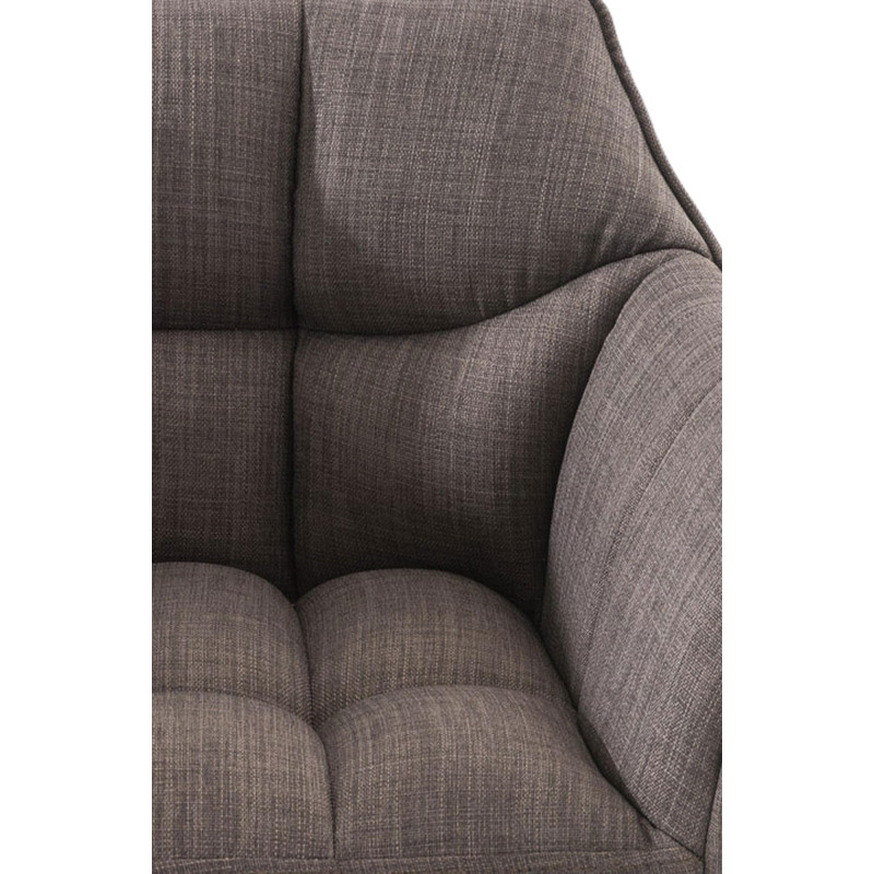 Tabouret de bar en tissu Damaso B avec structure à 4 pieds gris