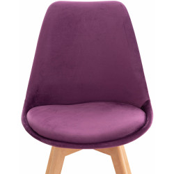 Ensemble de 4 chaises Linares en velours violet
