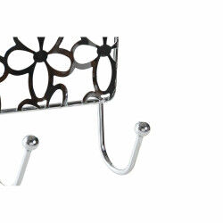 Porte-manteaux pour portes DKD Home Decor Argenté Métal Plastique Fleurs 32 x 10 x 19 cm
