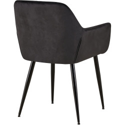 Fauteuil visiteur Emia, velours, noir