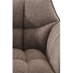 Tabouret de bar en tissu Damaso B avec structure à 4 pieds terre brune