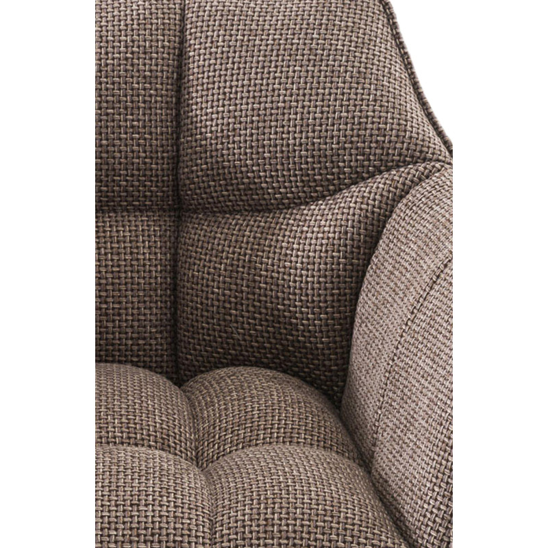 Tabouret de bar en tissu Damaso B avec structure à 4 pieds terre brune
