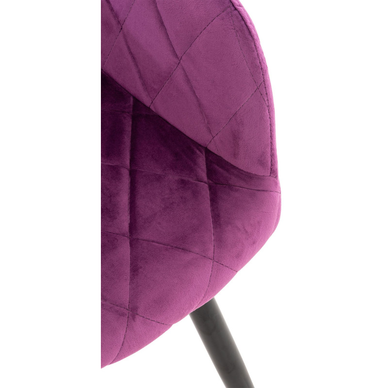 Chaise de salle à manger Shila en velours violet
