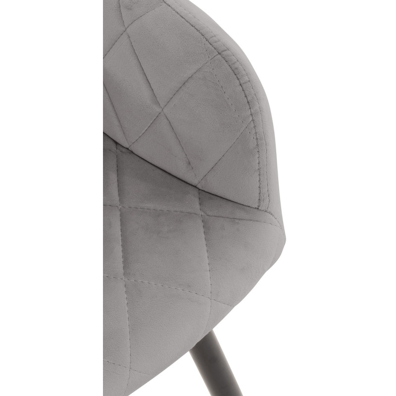 Chaise de salle à manger Shila en velours gris