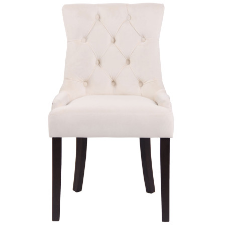 Ensemble de 4 chaises de salle à manger Aberdeen en velours crème antique