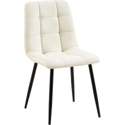 Chaise de salle à manger Tilde en tissu crème
