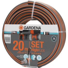 GARDENA Kit tuyau d'arrosage Comfort HighFLEX – Longueur 20m – Ø15mm – Anti noeud et indéformable – Garantie 20 ans (18074-26)