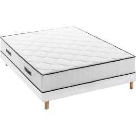 Ensemble matelas + sommier 140 x 190 cm - Ressorts - 7 zones - 27 cm - Équilibré - DEKO DREAM Détente