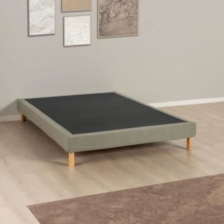 Sommier tapissier - 140x190 cm - Vert olive - Kit - DEKO DREAM Eazyx