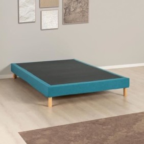 Sommier tapissier - 160x200 cm - Bleu turquoise - Kit - DEKO DREAM Eazyx