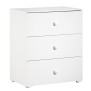 Commode a langer - Babyprice - Basic - 3 tiroirs - Boutons boule en bois blanc