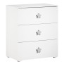 Commode a langer - Babyprice - Basic - 3 tiroirs - Blanche - Boutons étoiles grises