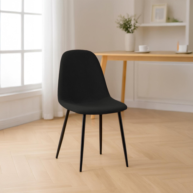 Chaise de salle à manger Napier en tissu noir