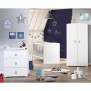 Armoire bébé Basic - Blanche - Boutons étoiles grises - 2 portes - Babyprice