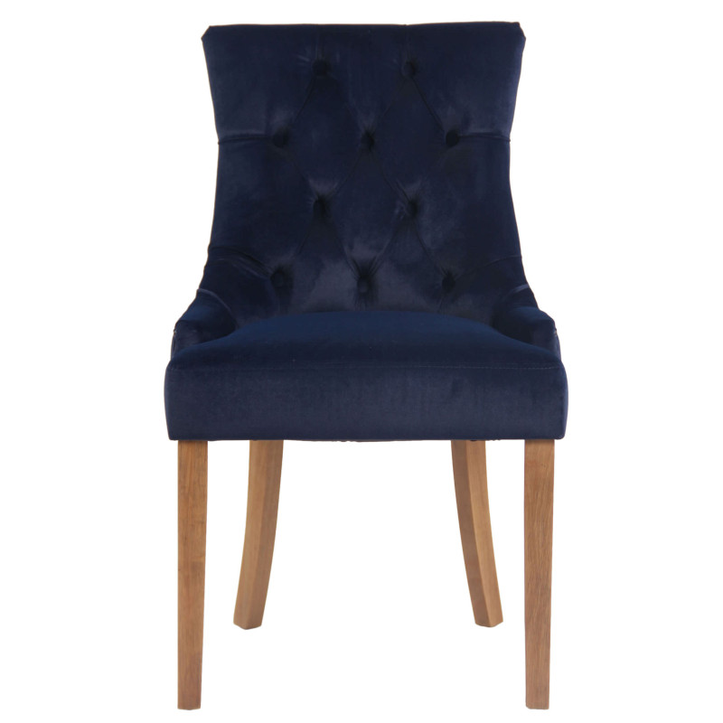 Lot de 4 chaises de salle à manger Aberdeen en velours bleu clair antique