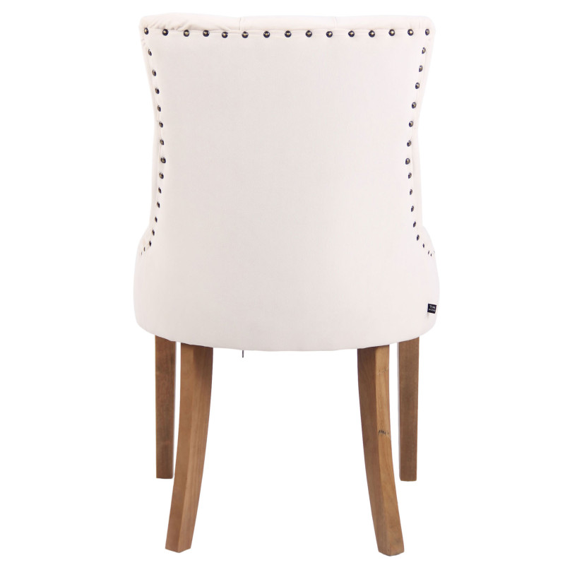 Lot de 4 chaises de salle à manger Aberdeen en velours crème clair antique