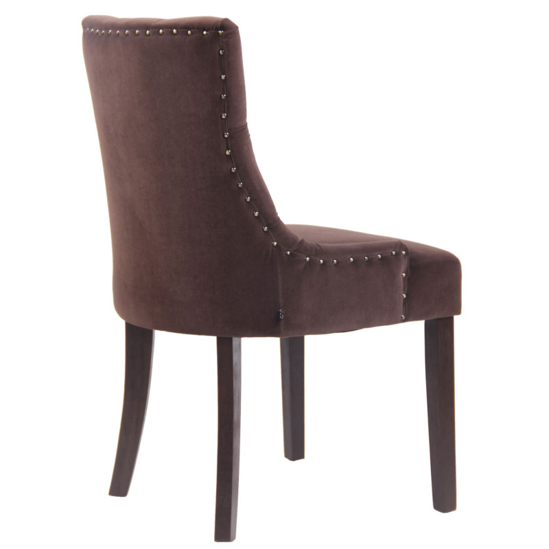 Lot de 4 chaises de salle à manger Aberdeen en velours marron antique