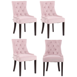 Ensemble de 4 chaises de salle à manger Aberdeen en velours rose antique