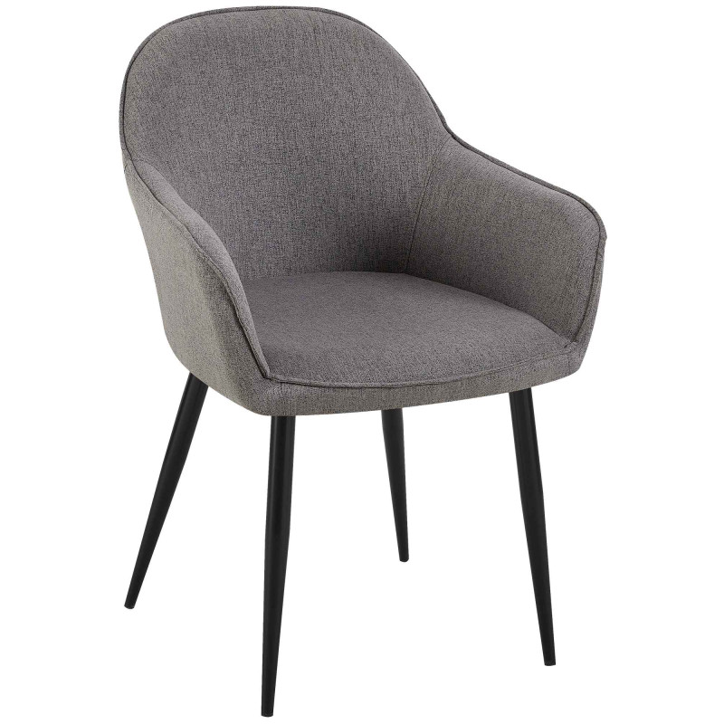 Chaise de salle à manger Boise, tissu gris foncé