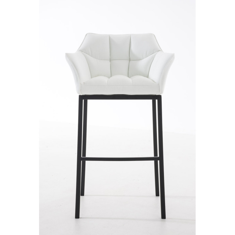 Tabouret de bar Damaso B avec structure à 4 pieds blanc