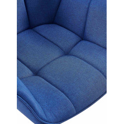 Chaise de salle à manger Roseville, tissu bleu