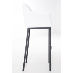 Tabouret de bar Damaso B avec structure à 4 pieds blanc