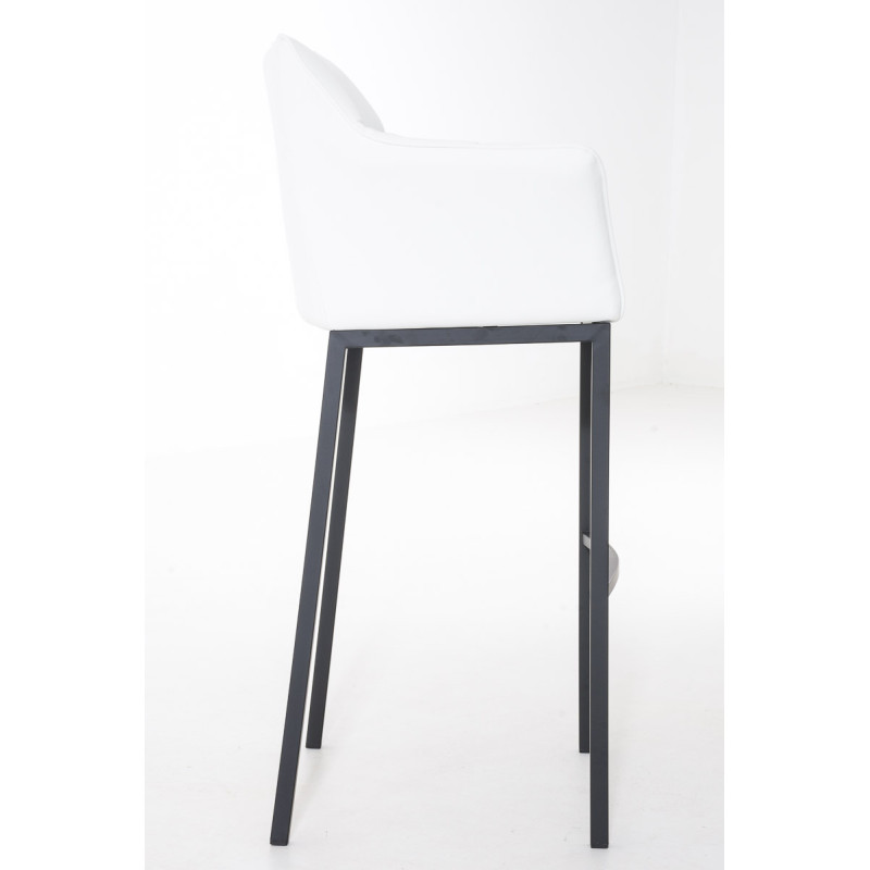 Tabouret de bar Damaso B avec structure à 4 pieds blanc