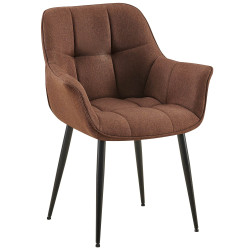 Chaise de salle à manger Roseville en tissu marron