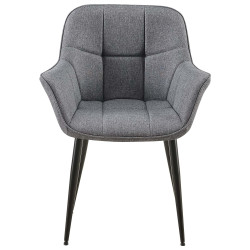 Chaise de salle à manger Roseville, tissu gris foncé