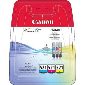 CANON Pack de 3 cartouches d'encre CLI-521 Cyan/Magenta/Jaune