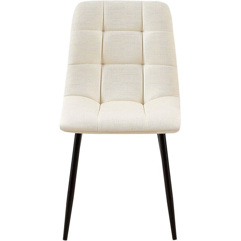 Lot de 2 chaises de salle à manger Tilde en tissu crème