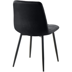 Lot de 2 chaises de salle à manger Tilde en velours noir