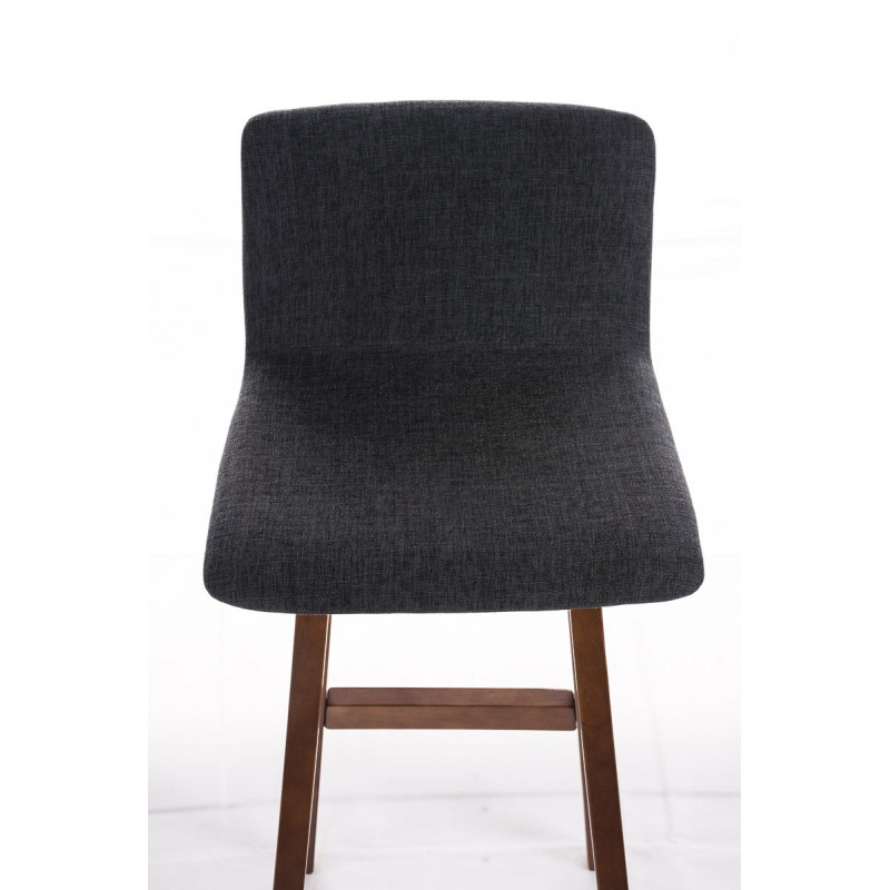 Tabouret de bar Taunus en tissu noyer gris foncé